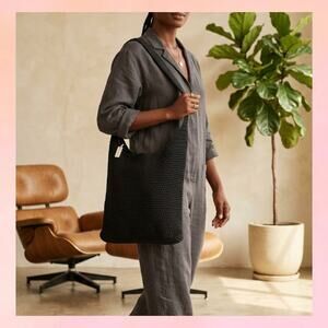 The Sak Black Crochet Hobo Bag - Classic Hand-Crocheted Shoulder Bag